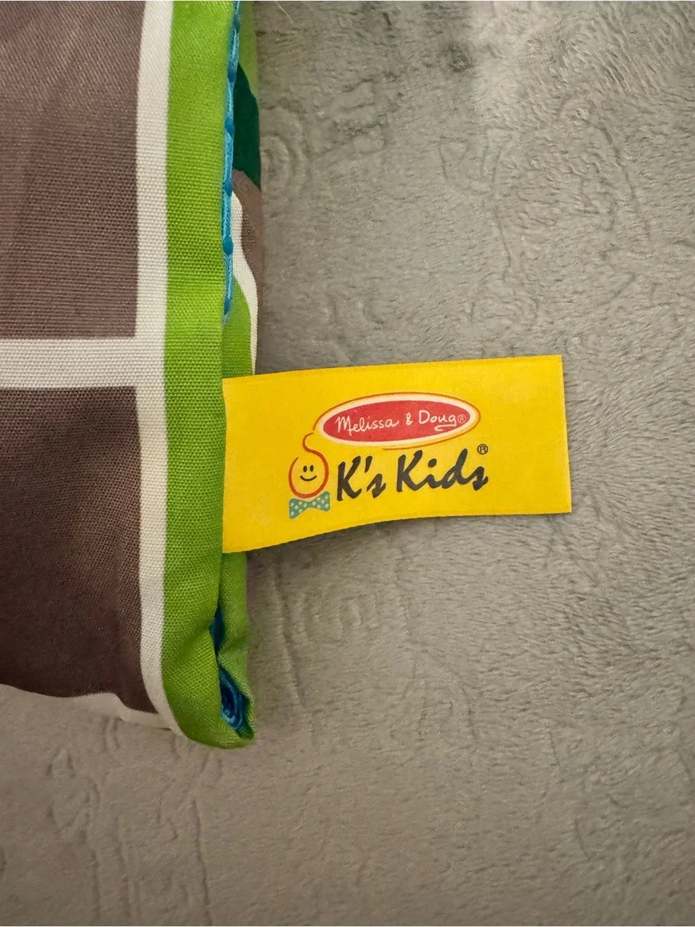 Melissa & Doug Gray and Green Road Play Mat with Plush Colorful Vehicles